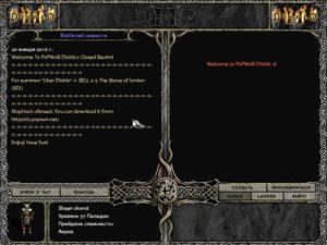 Основное окно сервера Diablo 2
